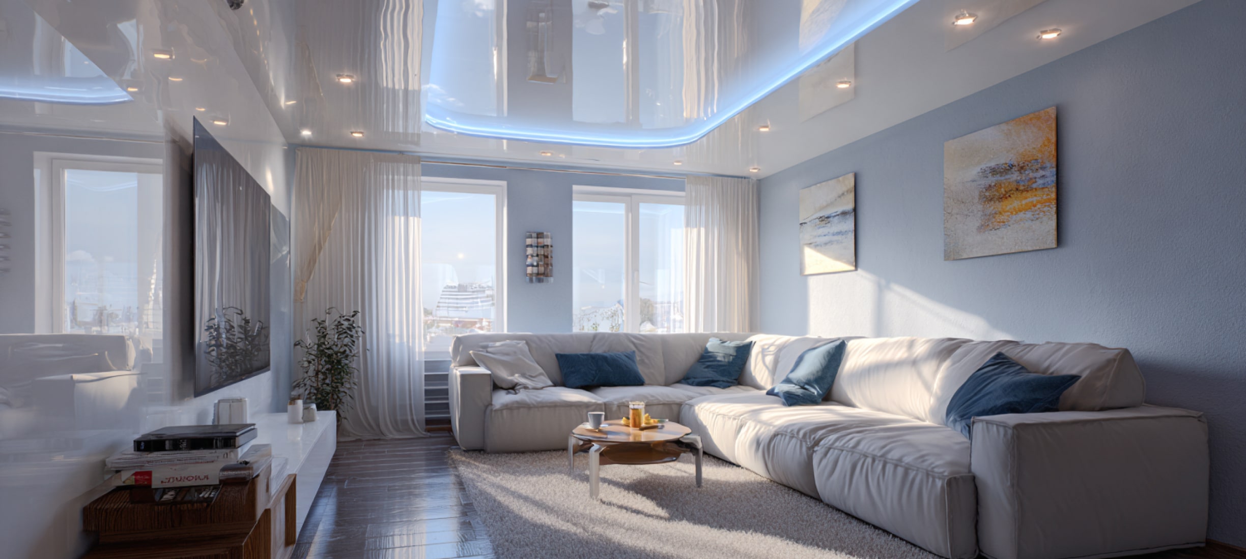 Двухуровневый натяжной потолок Двухуровневый натяжной потолок