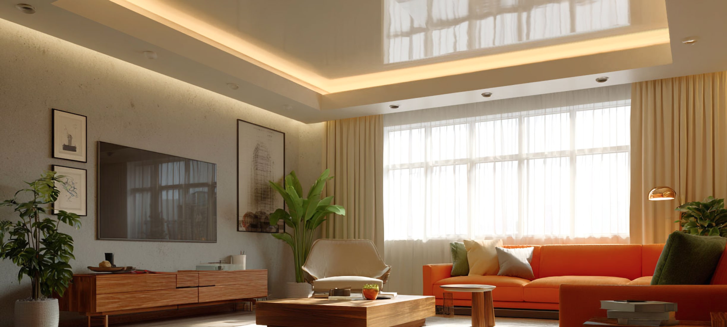 Какие бывают натяжные потолки: виды конструкций и материалов