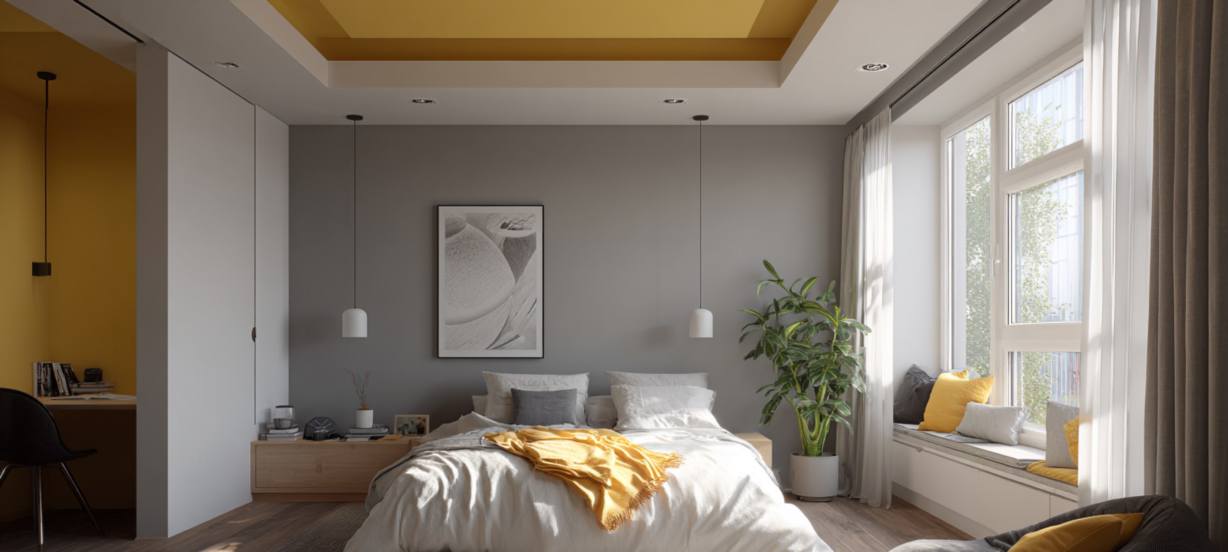 Теневой натяжной потолок: особенности и виды