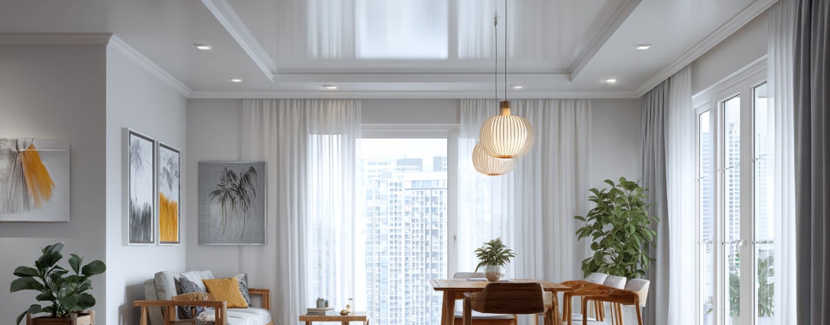 Сатиновые натяжные потолки: преимущества, недостатки, правила ухода